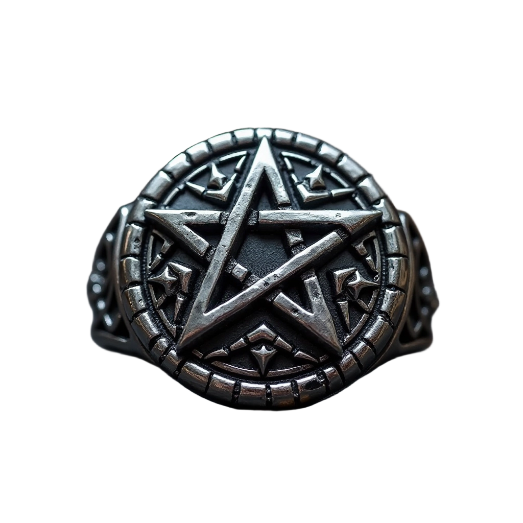 Masonic Ring with Pentagram Symbol